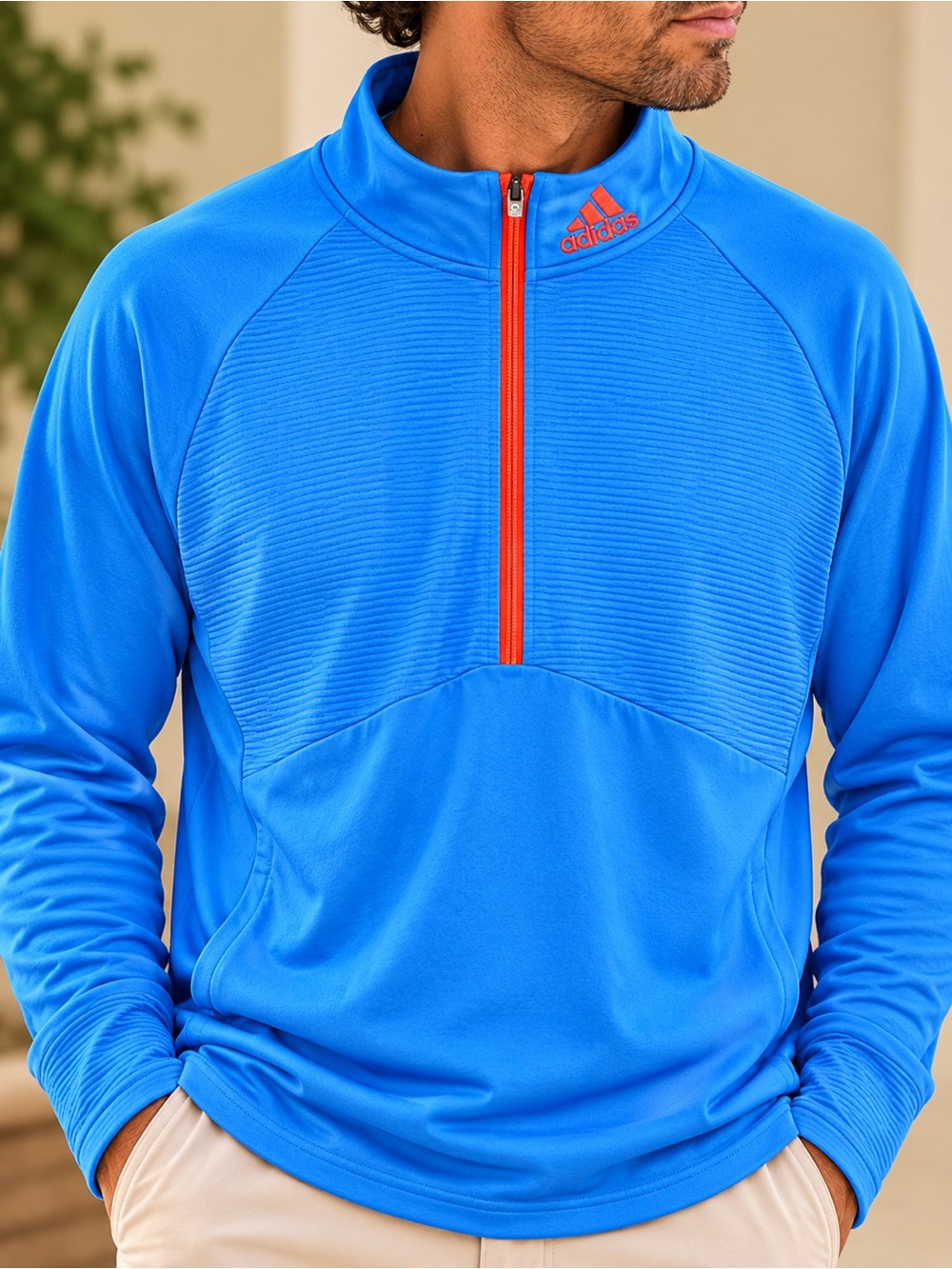 Adidas COLD.RDY Golf Quarter Zip Pullover XXL Blue Orange Fleece #636